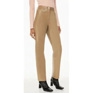 NWT Wilfred Melina Pant Camel Iced Latte Vegan Leather-sz 4